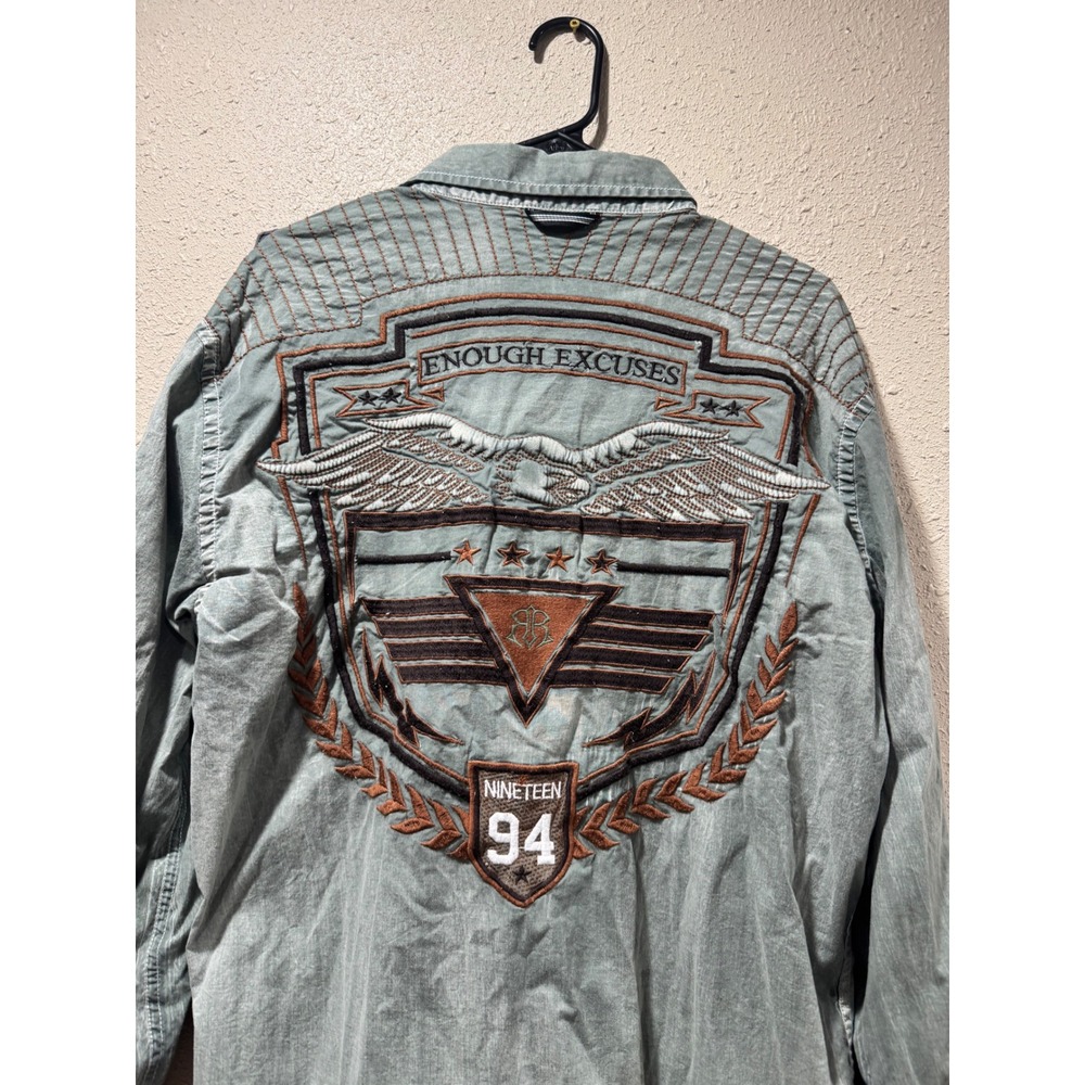 Roar Aviation Edition Mens 2XL Embroidered Button Down Shirt Enough Excuses
